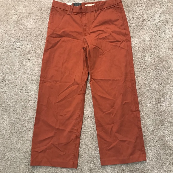 ☀NWT Burnt Orange Rust Levi Baggy Trousers 31x29 - Picture 1 of 12